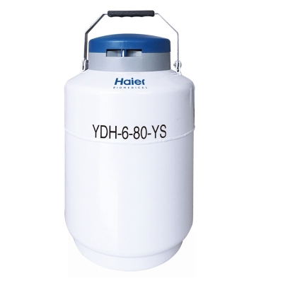 Tanque de nitrógeno para transporte seco, Haier modelo YDH-6-80-YS. Capacidad para 6L de LN2