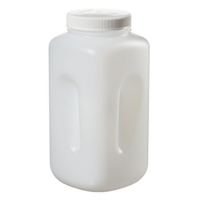 Botella cuadrada grande de boca ancha (100-415) Nalgene, polietileno de alta densidad HDPE, 4 litros  - 1 unidad